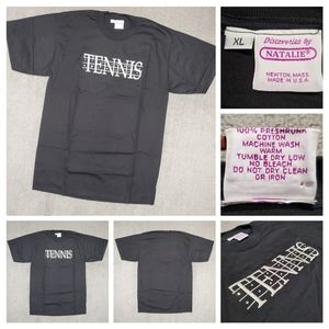 NOS Vintage Discoveries by Natalie Tennis Shirt XL Rhinestone Embroidered 90s